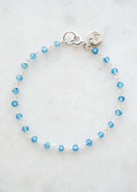 Beaded Gemstone Chain Bracelet - Sterling Silver - Bracelet - LanaBetty