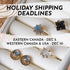 Reminder: Holiday Shipping Dates
