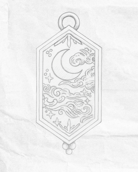 Mantra | Weather The Night (Moon) Necklace - 24"