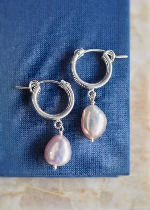 Awaken Pearl Hoop Earrings