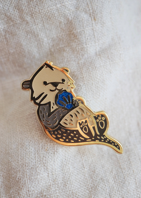 Sea Otter - Blue Shell - Lapel Pin