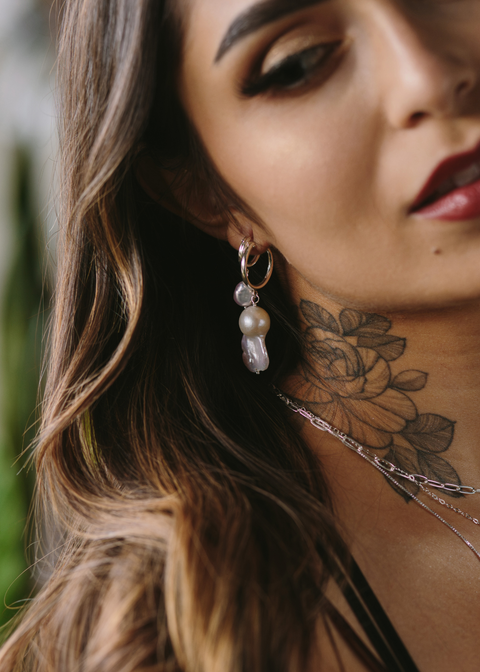 Awaken Pearl Hoop Earrings