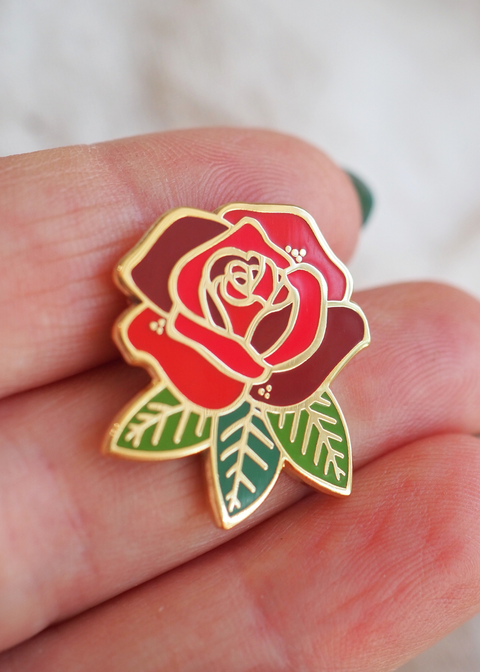 Rose - Lapel Pin - Red