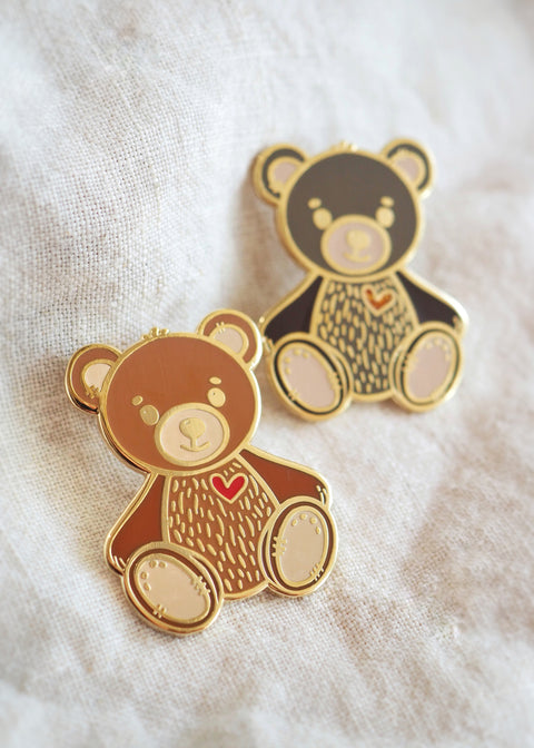 Honey & Espresso Bears - Lapel Pin Set