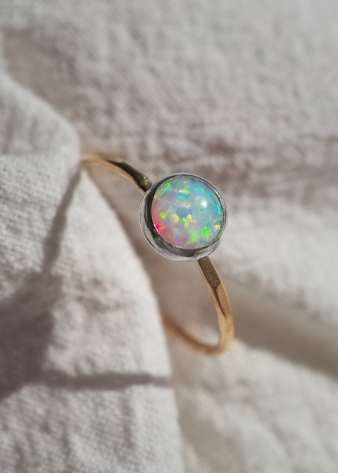 Opal Gemstone Stacking Ring