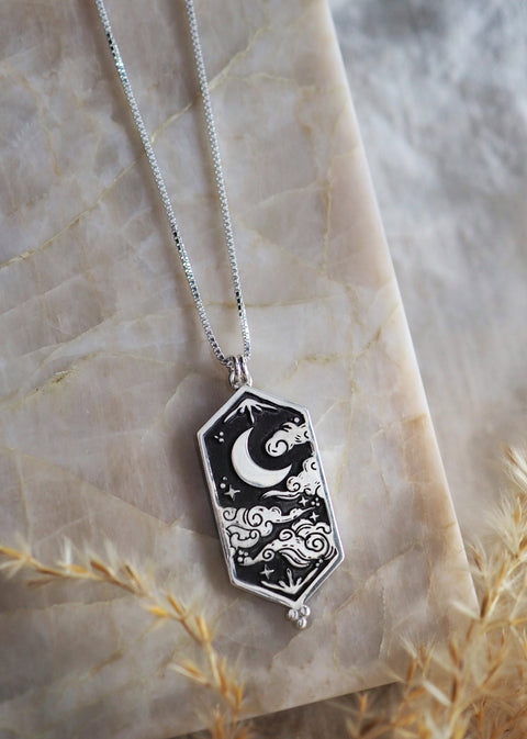 Mantra | Weather The Night (Moon) Necklace - 24"