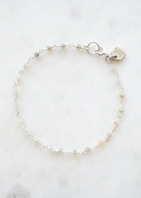 Halo Gemstone Bracelet - Gold Filled