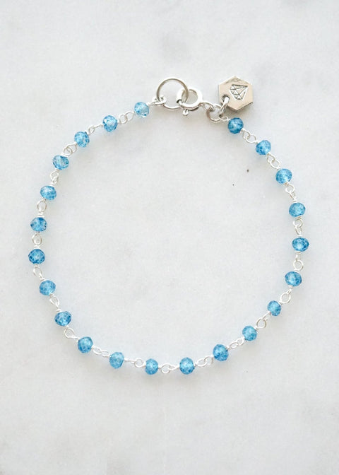 Halo Gemstone Bracelet - Sterling Silver