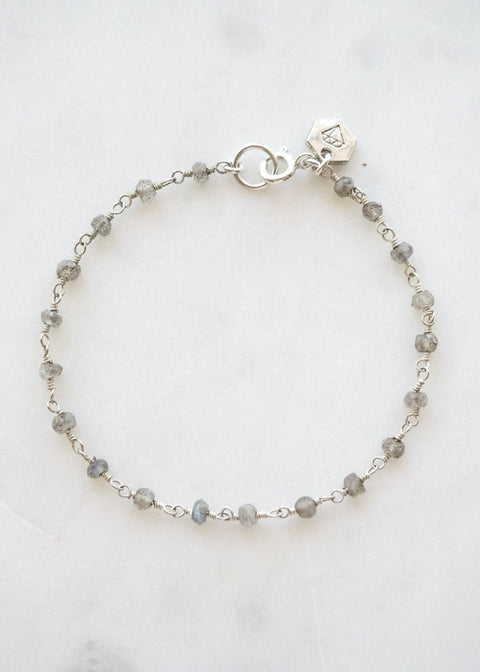 Halo Gemstone Bracelet - Sterling Silver