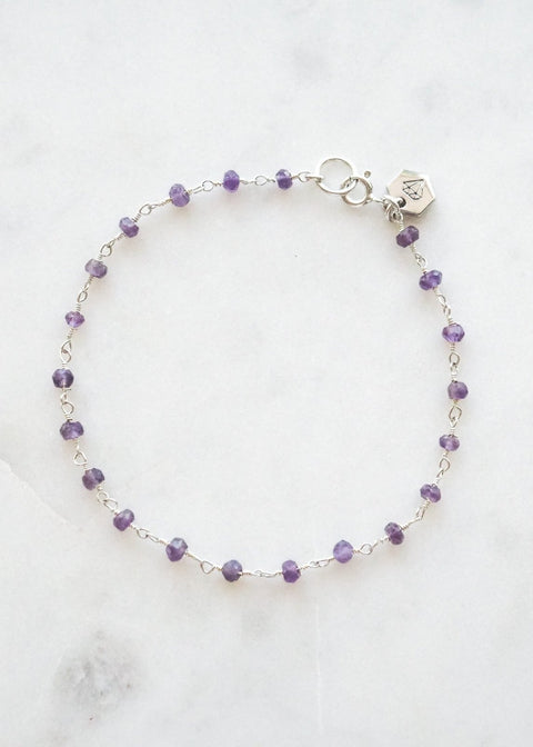 Halo Gemstone Bracelet - Sterling Silver