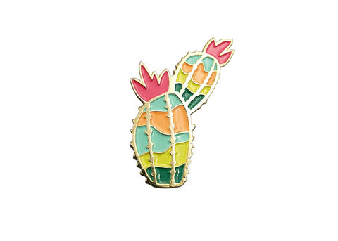 Cactus Lapel Pin - Sunset