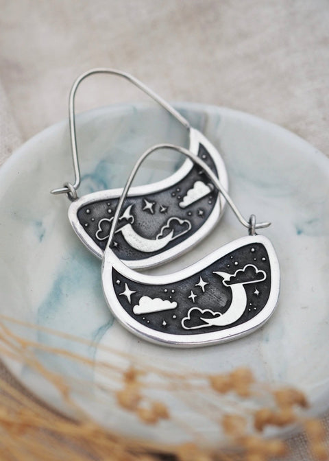 Mantra | Dream Moon Large Swoop Earrings