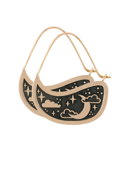 Mantra | Dream Moon Large Swoop Earrings