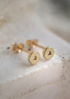 14k Gold - Little Round Stud Earrings - Earring - LanaBetty
