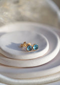 14k Gold - Vega Swiss Blue Topaz Stud Earrings - Earring - LanaBetty