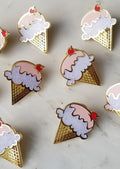 Ice Cream Cone - Lapel Pin - Strawberry Vanilla