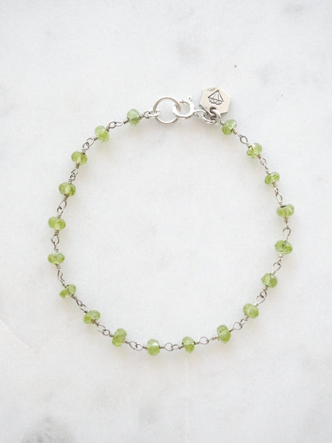 Beaded Gemstone Chain Bracelet - Sterling Silver - Bracelet - LanaBetty