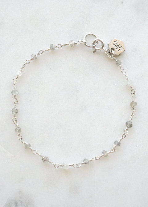 Beaded Gemstone Chain Bracelet - Sterling Silver - Bracelet - LanaBetty