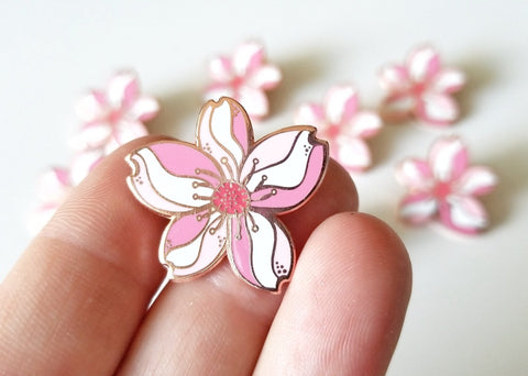 Cherry Blossom Lapel Pin - lapel pins - LanaBetty
