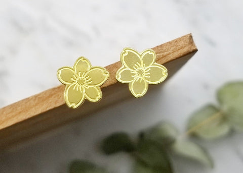 Cherry Blossom Stud Earrings - Earring - LanaBetty