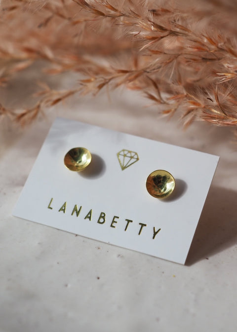 Concave Circle Stud Earrings - Earring - LanaBetty