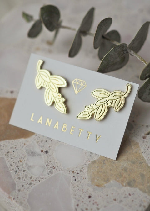 Eucalyptus Stud Earrings - Earring - LanaBetty