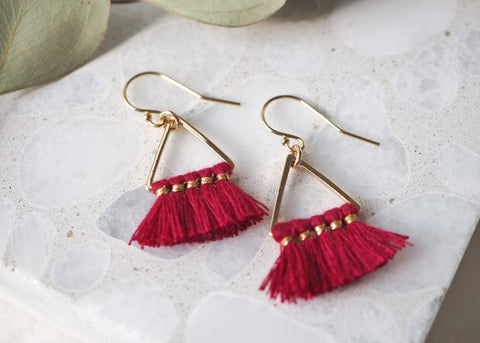 Fortune Triangle Tassel Earrings - Earring - LanaBetty