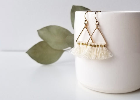 Fortune Triangle Tassel Earrings - Earring - LanaBetty