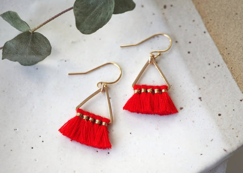 Fortune Triangle Tassel Earrings - Earring - LanaBetty