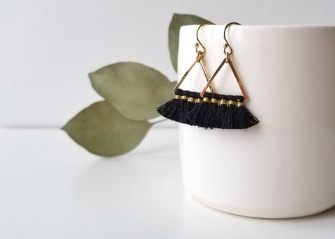 Fortune Triangle Tassel Earrings - Earring - LanaBetty