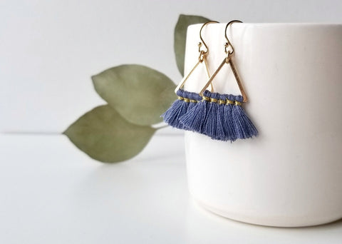 Fortune Triangle Tassel Earrings - Earring - LanaBetty
