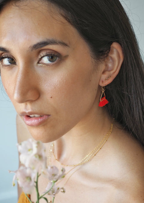 Fortune Triangle Tassel Earrings - Earring - LanaBetty