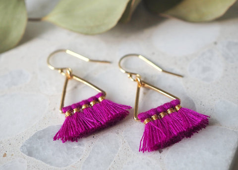 Fortune Triangle Tassel Earrings - Earring - LanaBetty