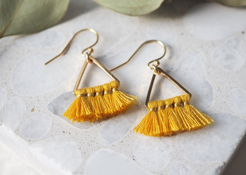 Fortune Triangle Tassel Earrings - Earring - LanaBetty