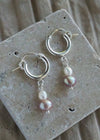 Gravity Hoops - Dangle Pearl Earrings (13mm) - Silver - Earring - LanaBetty