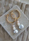 Gravity Hoops - Dangle Pearl Earrings (18mm) - Gold - Earring - LanaBetty