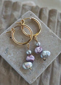 Gravity Hoops - Dangle Pearl Earrings (18mm) - Gold - Earring - LanaBetty