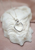 Heart Outline Choker Necklace - 16" - Silver - Necklace - LanaBetty