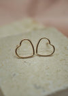 Heart Outline Stud Earrings - Gold Filled - Earring - LanaBetty