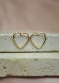 Heart Outline Stud Earrings - Gold Filled - Earring - LanaBetty