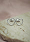 Heart Outline Stud Earrings - Silver - Earring - LanaBetty