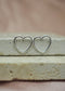Heart Outline Stud Earrings - Silver - Earring - LanaBetty