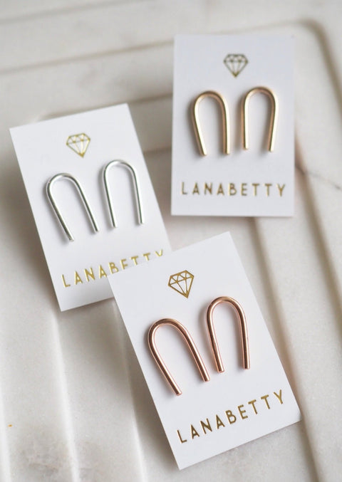 Heavy Arch Stud Earrings - Earring - LanaBetty