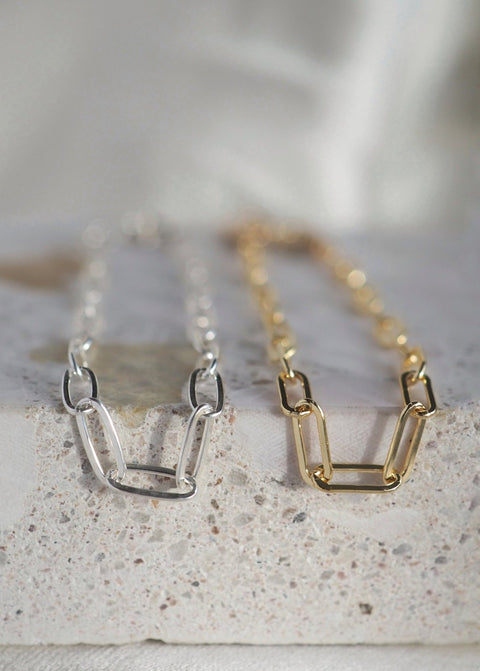 Heavy Paperclip Chain Bracelet - Sterling Silver - Bracelet - LanaBetty