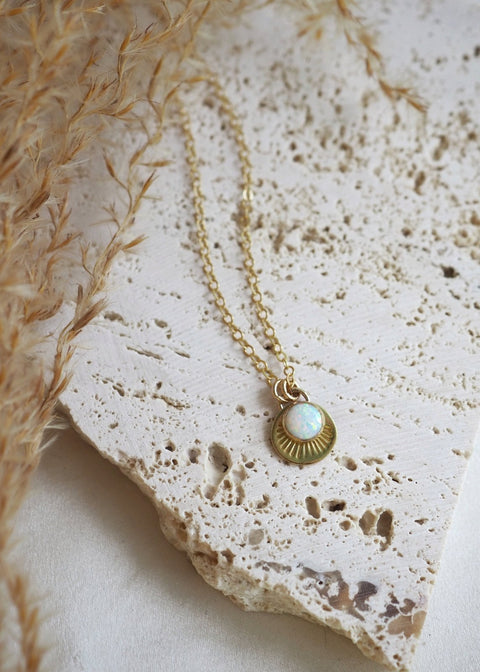 Horizon Necklace - Gold Filled - Opal - Necklace - LanaBetty