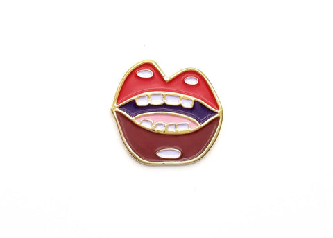 Hot Lips Lapel Pin - Classic Red - lapel pins - LanaBetty