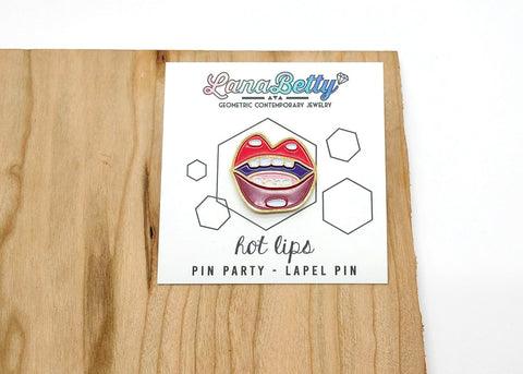 Hot Lips Lapel Pin - Classic Red - lapel pins - LanaBetty