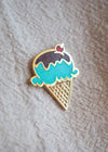 Ice Cream Cone - Lapel Pin - Chocolate Mint - lapel pins - LanaBetty
