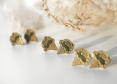 Ice Cream Cone Stud Earrings - Earring - LanaBetty