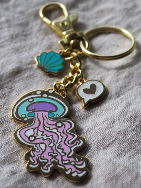 Jellyfish Enamel Keychain - Keychain - LanaBetty